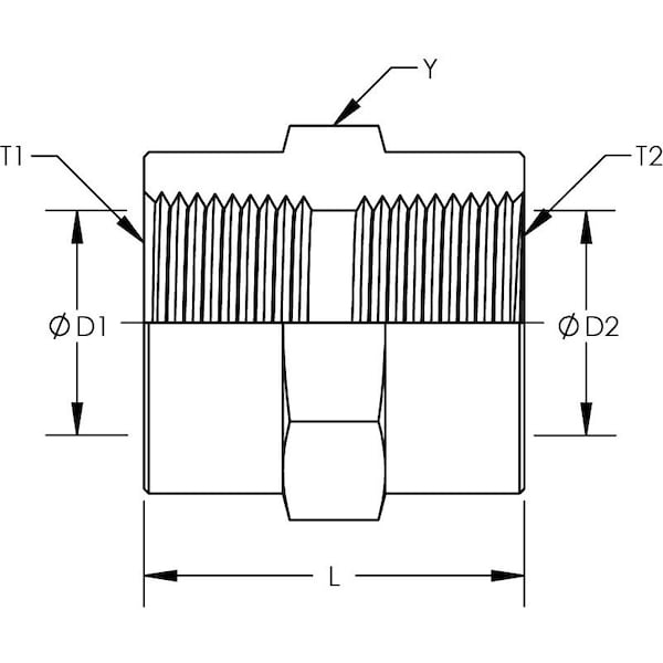 Female Pipe To Female Pipe Hex Coupling